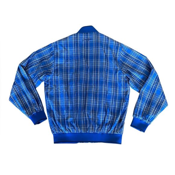 Sean John Blue Plaid Bomber Jacket Mens Size Medium - Picture 3 of 13